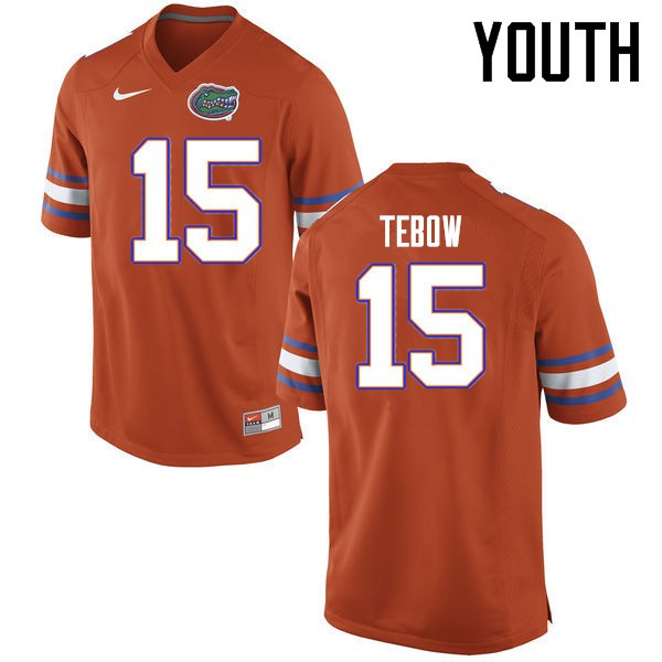 Florida Gators Youth #15 Tim Tebow College Football Jersey Orange